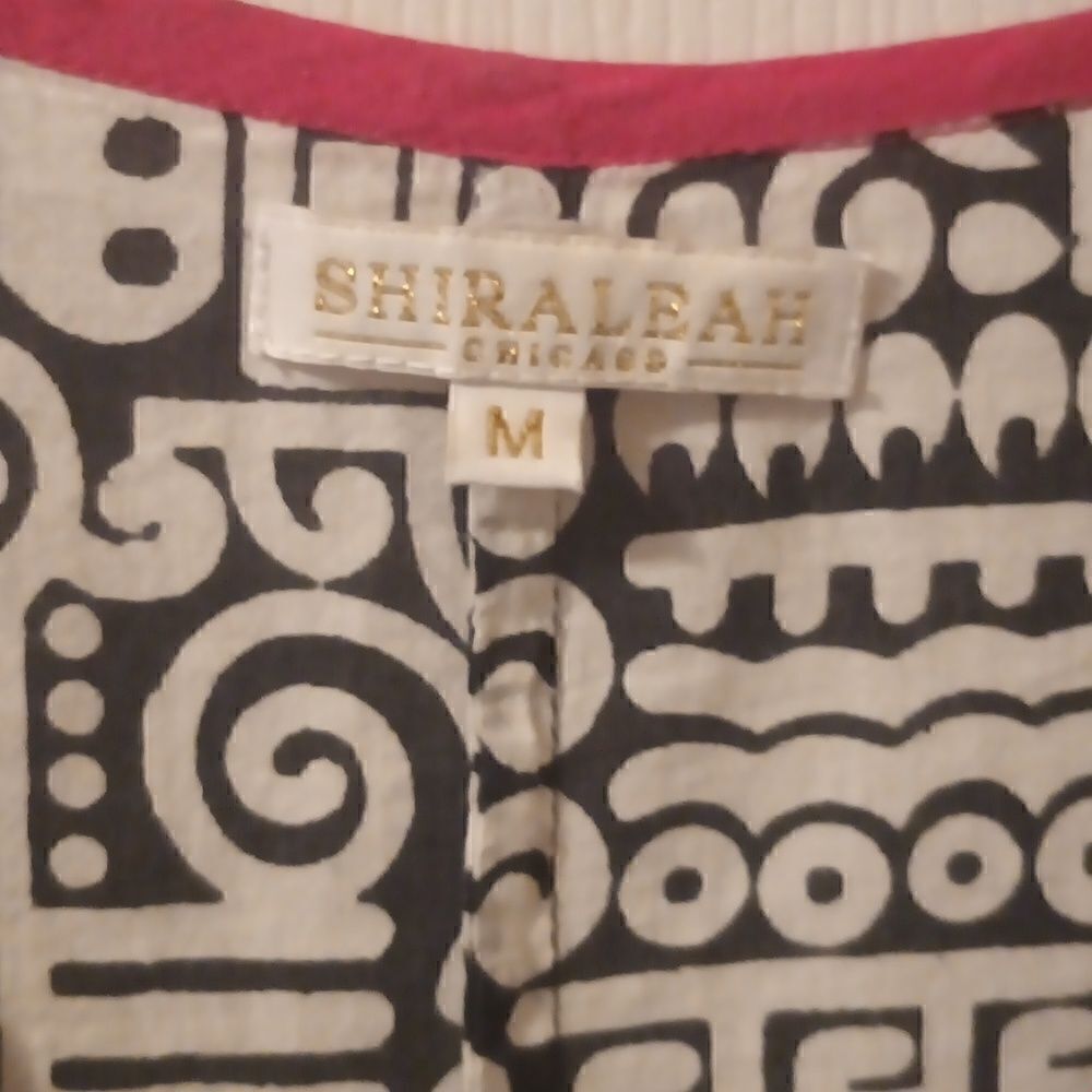 Shiraleah Chicago black white lightweight cotton tunic size M - Picture 7 of 7